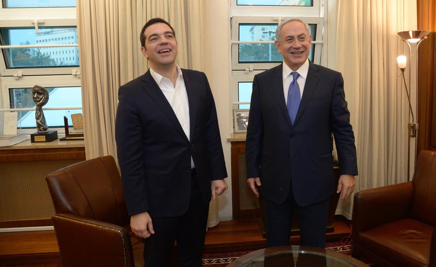 ראש הממשלה נתניהו נועד עם ר"מ יוון אלכסיס ציפראס