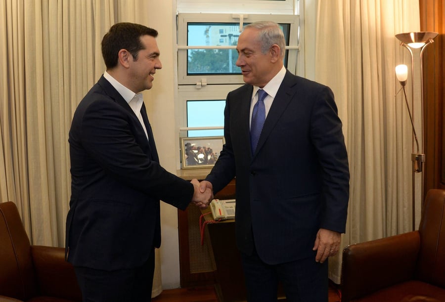 ראש הממשלה נתניהו נועד עם ר"מ יוון אלכסיס ציפראס