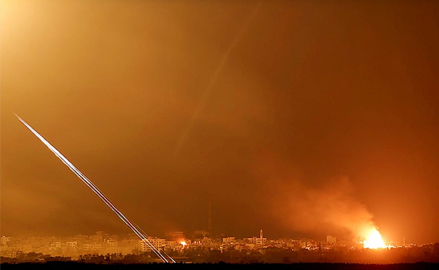 בליל שבת: מטח של רקטות נורה מעזה לישראל