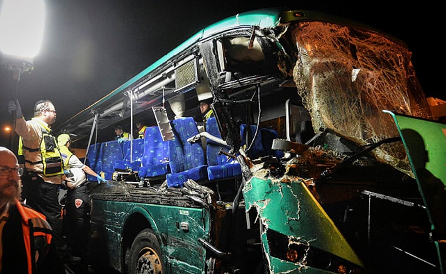 האוטובוס שהיה מעורב בתאונה