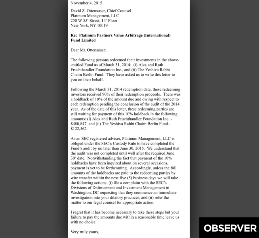 מכתב עורך הדין של הישיבה שנחשף היום באובזרוור
