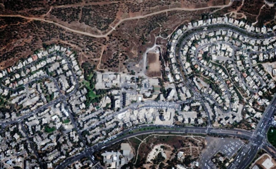 צילום אווירי של השכונות גבעת המבתר ורמת אשכול