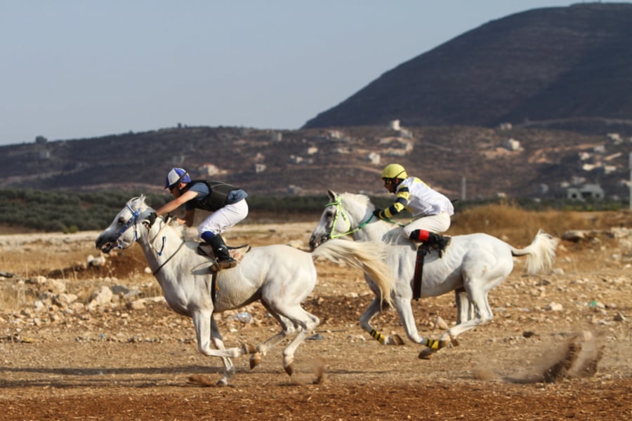 צפו: מירוץ סוסים בכפר הפלסטיני