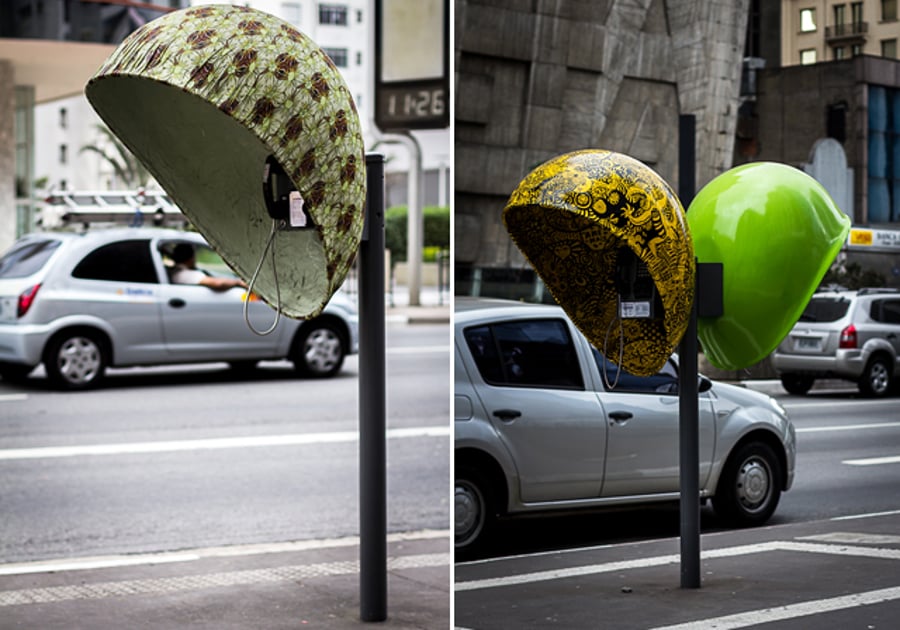 סאו פאולו: הטלפונים הציבוריים הפכו למיצגים אומנותיים