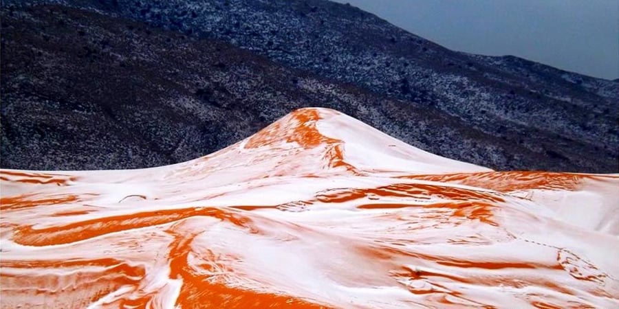 תמונה נדירה של מדבר סהרה מכוסה שלג