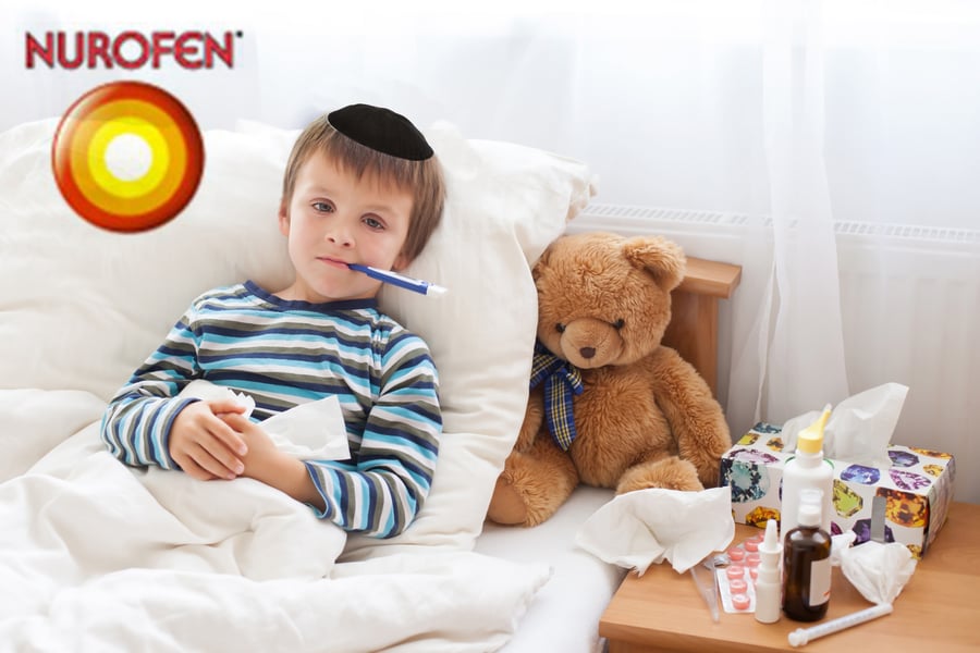 רצוי לטפל בילד בתרופות מורידות חום כמו נורופן לילדים. אילוסטרציה
