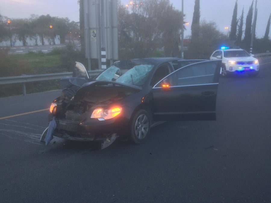 זירת התאונה בכביש 40