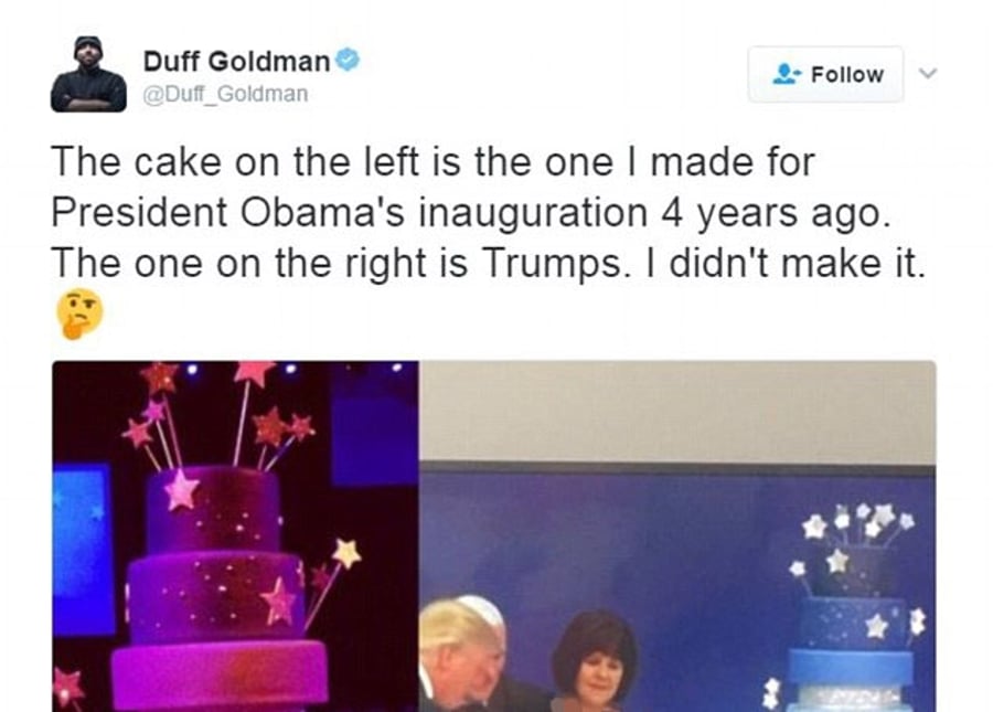 מצאו את ההבדלים: טראמפ העתיק את עוגת ההשבעה של אובמה?