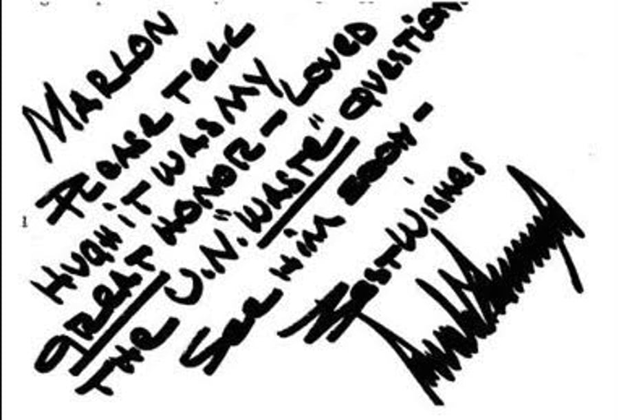 כתב ידו וחתימתו של טראמפ