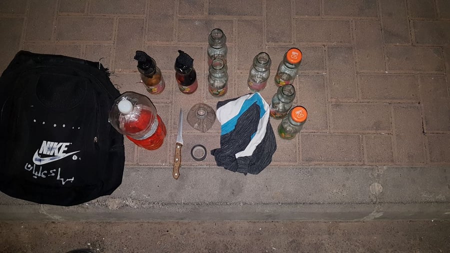 2 פלסטינים נתפסו עם 9 בקבוקי תבערה