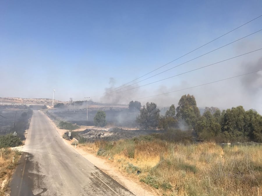 שריפת קוצים ליד כביש 1: תושבי משמר איילון פונו מבתיהם