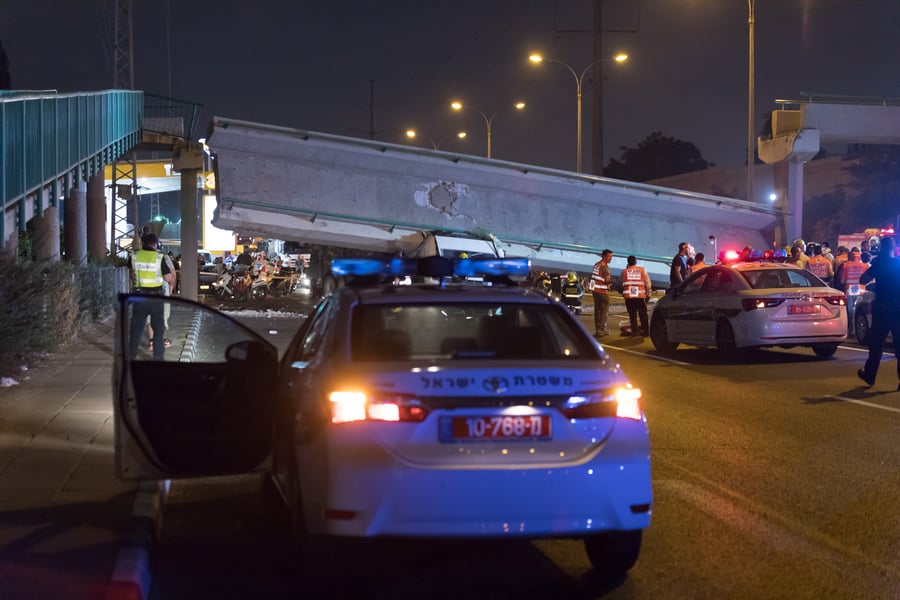 גשר רמת אלחנן קרס על משאית: 'המנוף היה בניגוד לחוק'