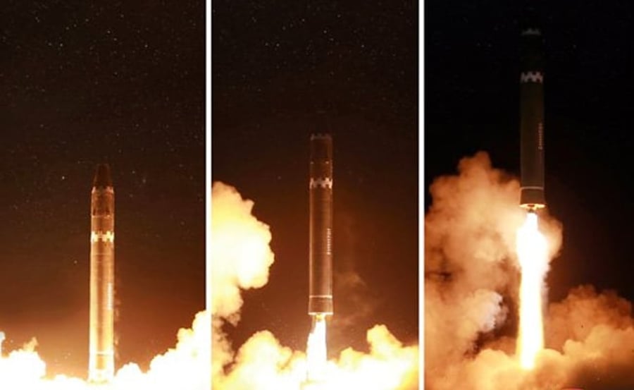 שיגור הטיל והחגיגה של קים ג'ונג און