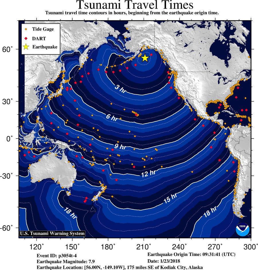 רעידת אדמה בעוצמה 7.9 הכתה במפרץ אלסקה