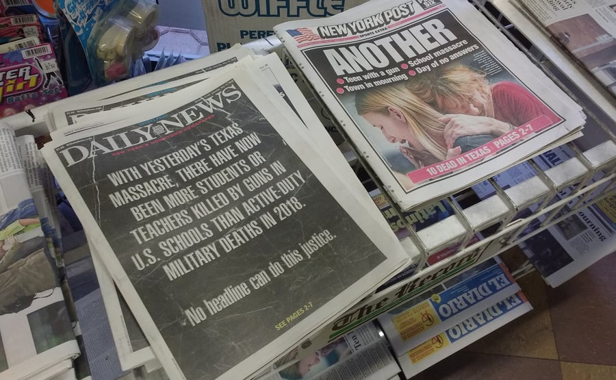כותרות העיתונים בארה"ב לאחר הירי