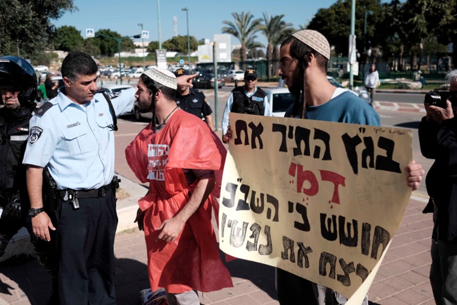 מפגינים יהודים נגד העינויים