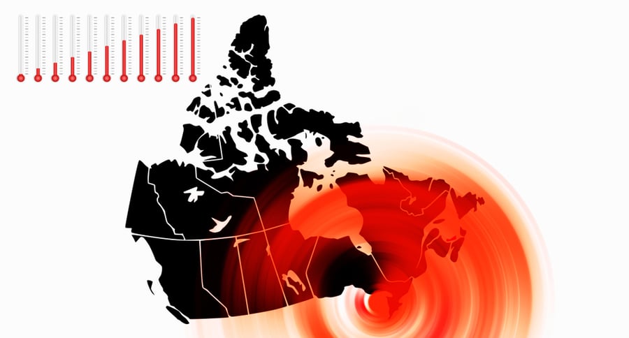 תרשים מטאורולוגי של השרב בקנדה