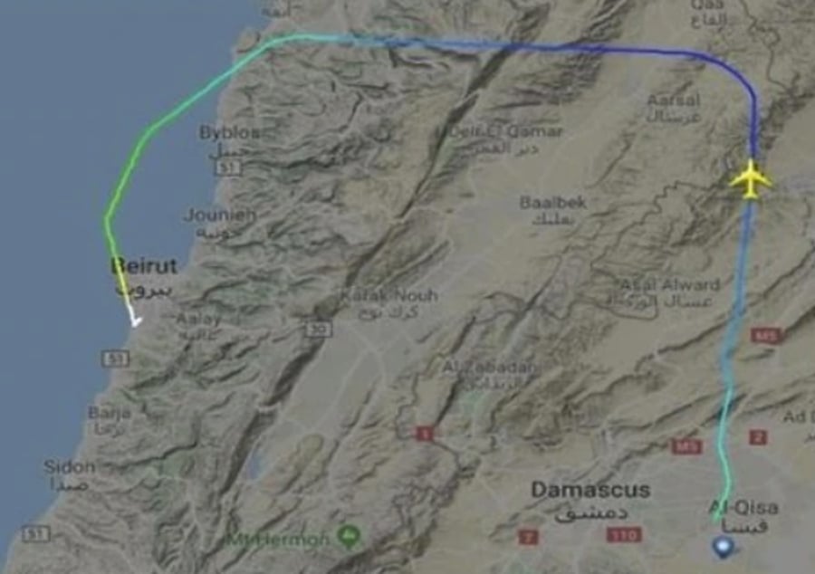 הטיסה מגיעה ללבנון