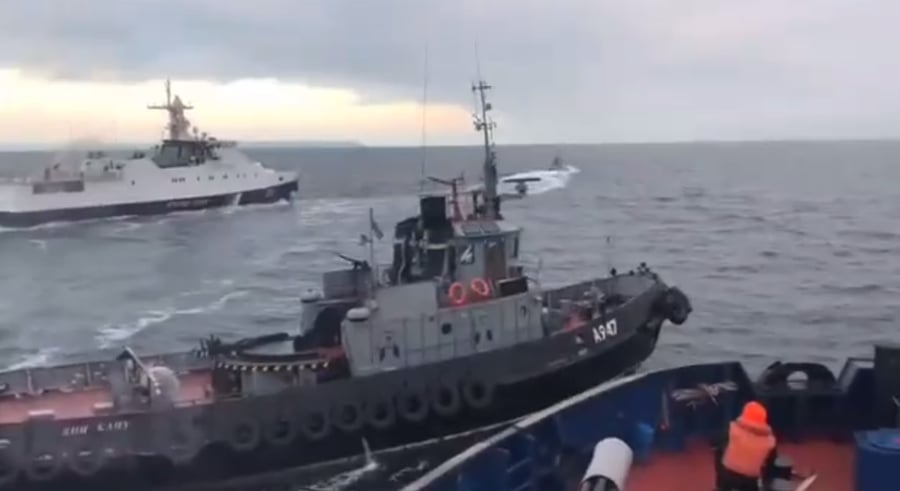 תיעוד של רגע ההתנגשות בספינה אוקראינית