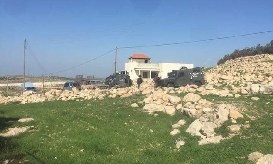 כוחות מג"ב שהגיעו להרוס את הבית בצפון הבקעה