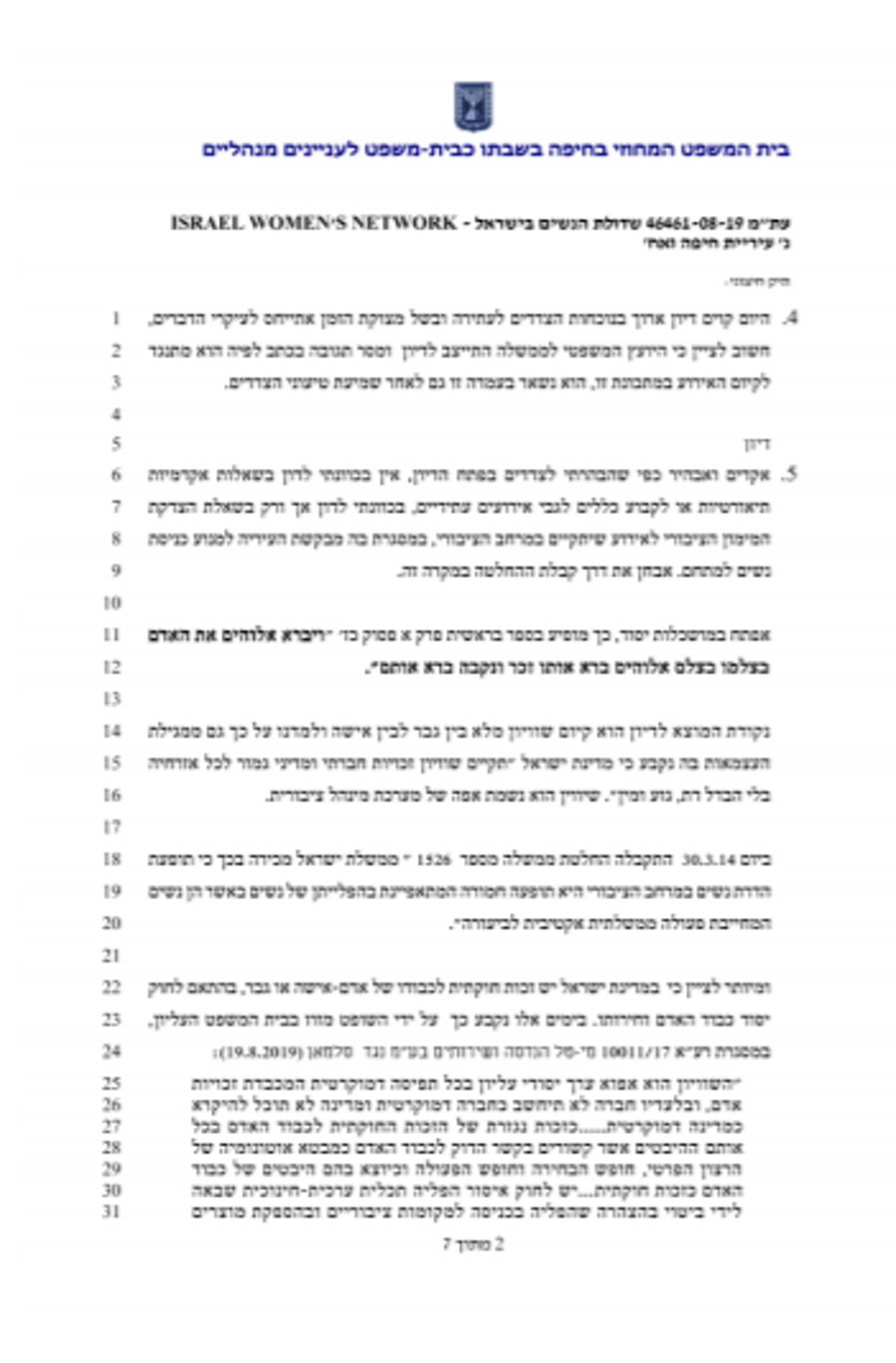 בית המשפט ביטל את הופעת מרדכי בן דוד לגברים בחיפה