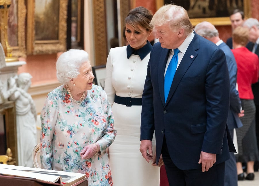 טראמפ בלונדון במפגש עם המלכה