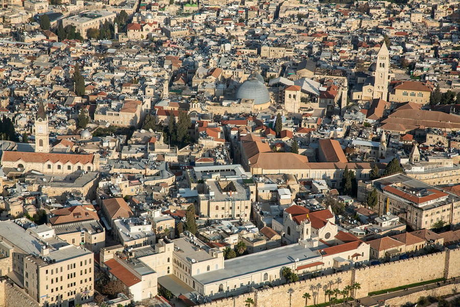 תמונות מרהיבות: העיר העתיקה בירושלים - מהאוויר