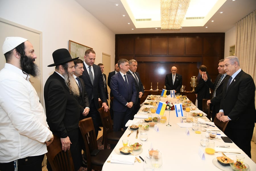 בפגישת נתניהו ונשיא אוקראינה זלנסקי: הרב שלום ארוש