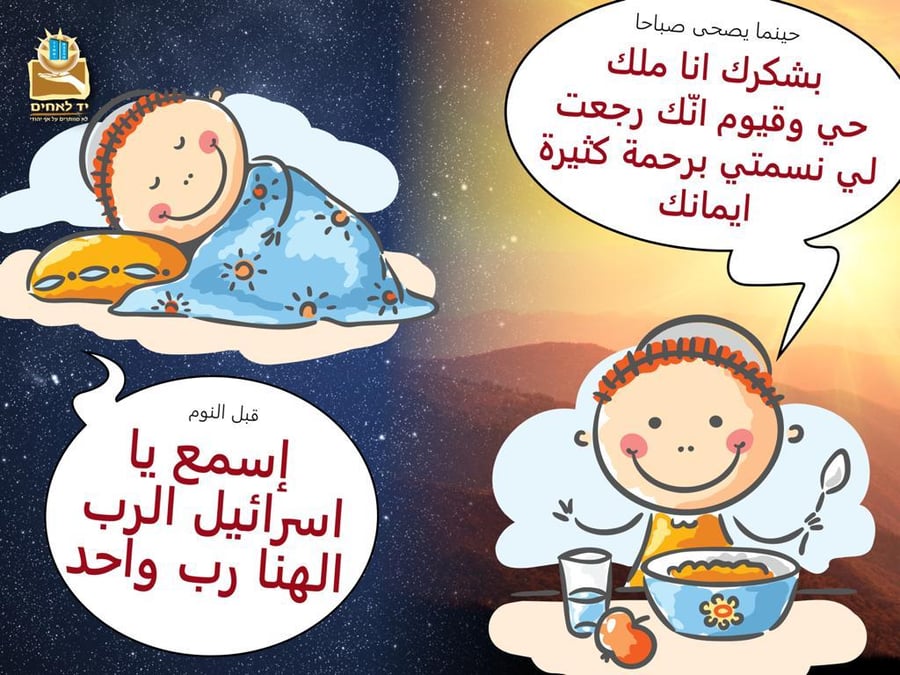 תפילה מעוצבת ומתורגמת לערבית שנשלחה לילדים יהודיים במדינות ערב