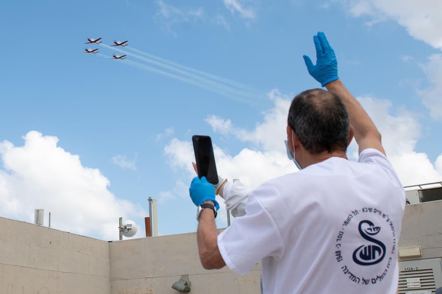 תיעוד: מטס חיל האוויר מעל בתי החולים