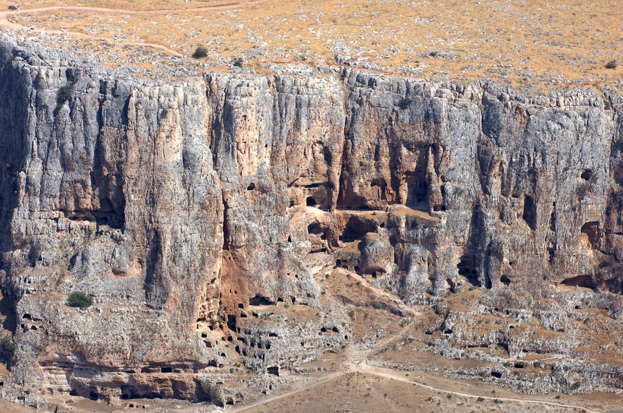צילום אוויר של הר הארבל, סמוך לכנרת