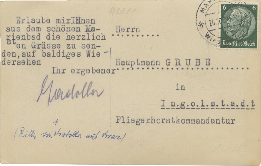 תמונת הרבי מבעלזא נשלחה כגלויה בראשית תקופת השואה לחייל בצבא גרמניה הנאצית
