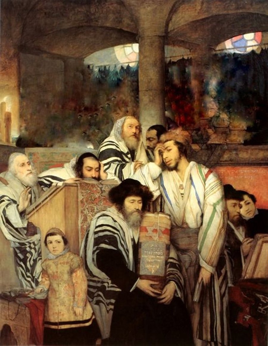 "יהודים מתפללים ביום הכיפורים" התמונה המצונזרת