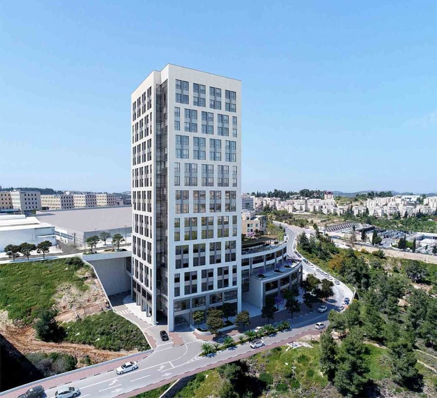 בנין משרדים חדש המוקם בימים אלו במרכז העסקים החדש של ירושלים