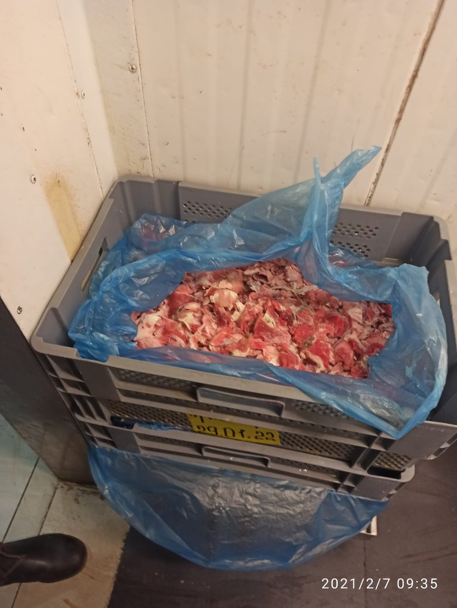 הפקחים השמידו 130 ק"ג של בשר באטליז