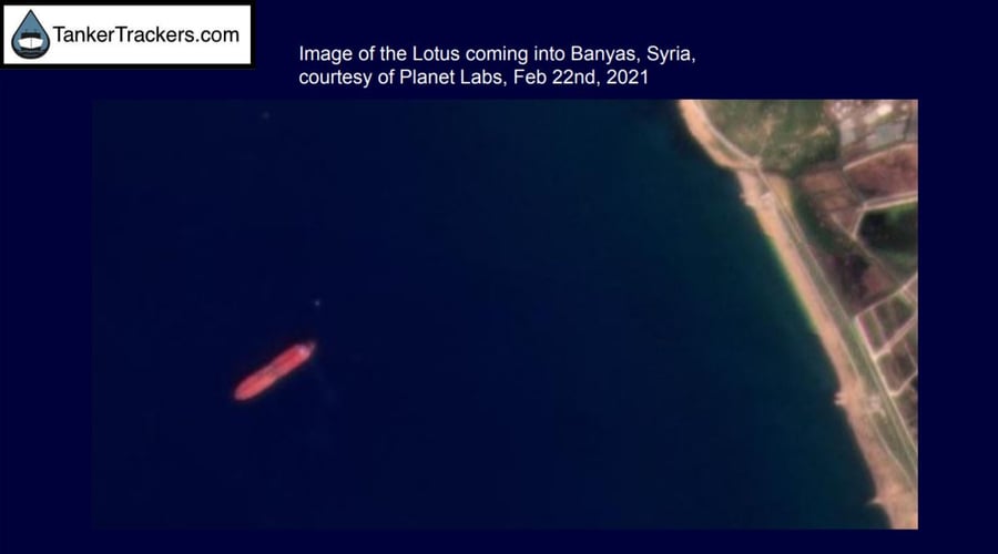 המכלית LOTUS מגיעה לחופי סוריה