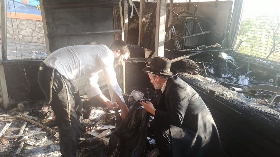 מתוצאות השריפה בירושלים: בית כנסת נשרף לחלוטין