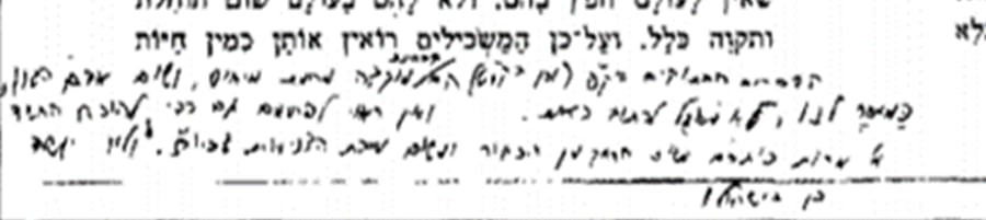 כתב ידו של הגאון רבי דב לנדו כנגד ספר "חשבון הנפש" כפי שהובא בספר "דגל מחנה ראובן"