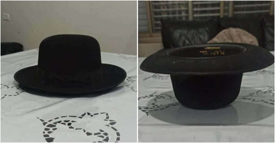צורות הנחות שונות של כובעים על שולחן. מסורת זקנתו של הגרי"מ מורנגנשטרן היא, שיש להניח את הכובע אך ורק שהחלל של הכובע כלפי מעלה, ולא כלפי השולחן