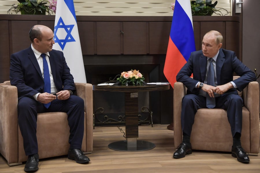 רה"מ בנט ונשיא רוסיה פוטין בפגישתם, לפני ארבעה חודשים