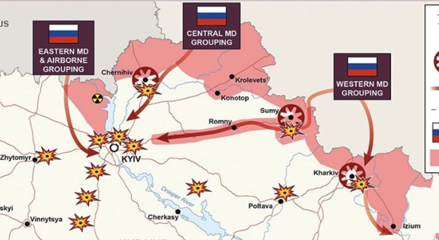 באדום: שטחים בשליטת רוסיה