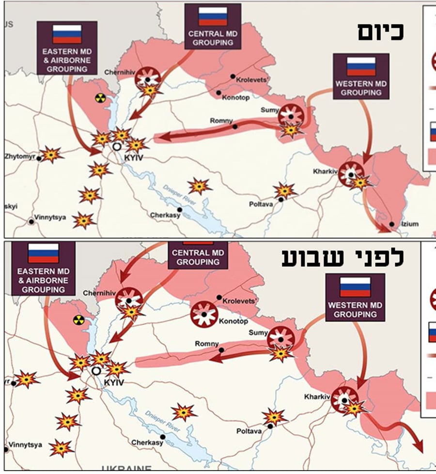 רוסיה לא מצליחה להתקדם • עדכון המפות