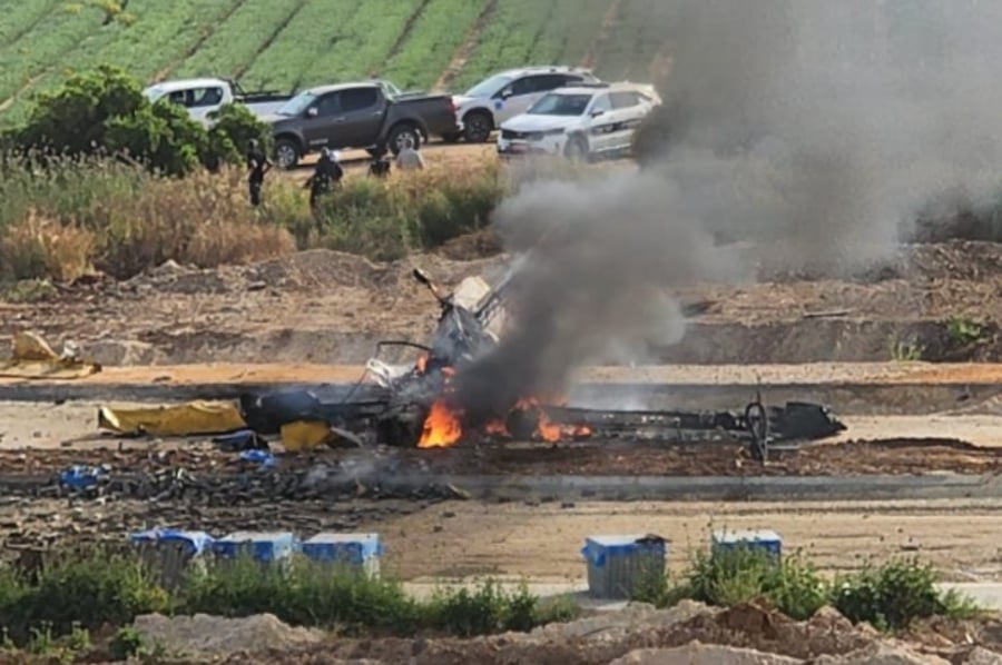 מטוס ריסוס התרסק ועלה באש, הטייס חולץ