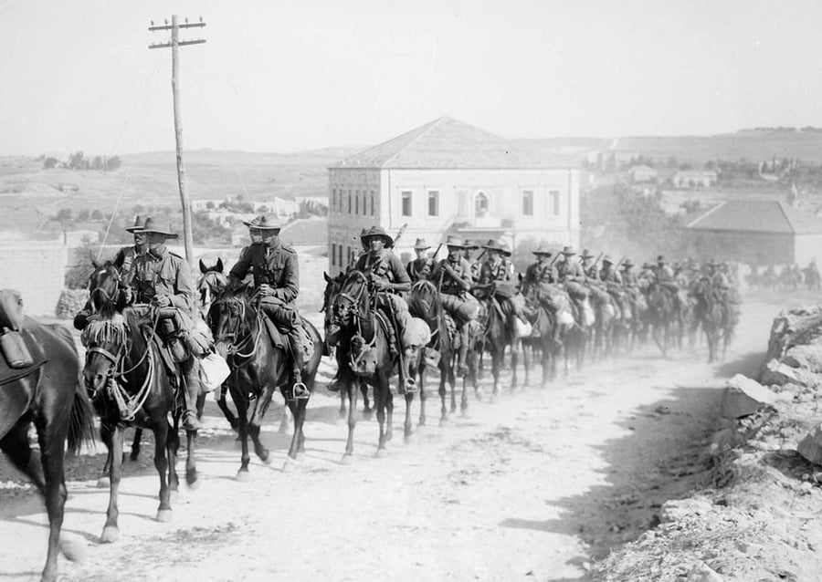 פלוגת פרשים אוסטרלית במזרח ירושלים בשירות הבריטים, 1918