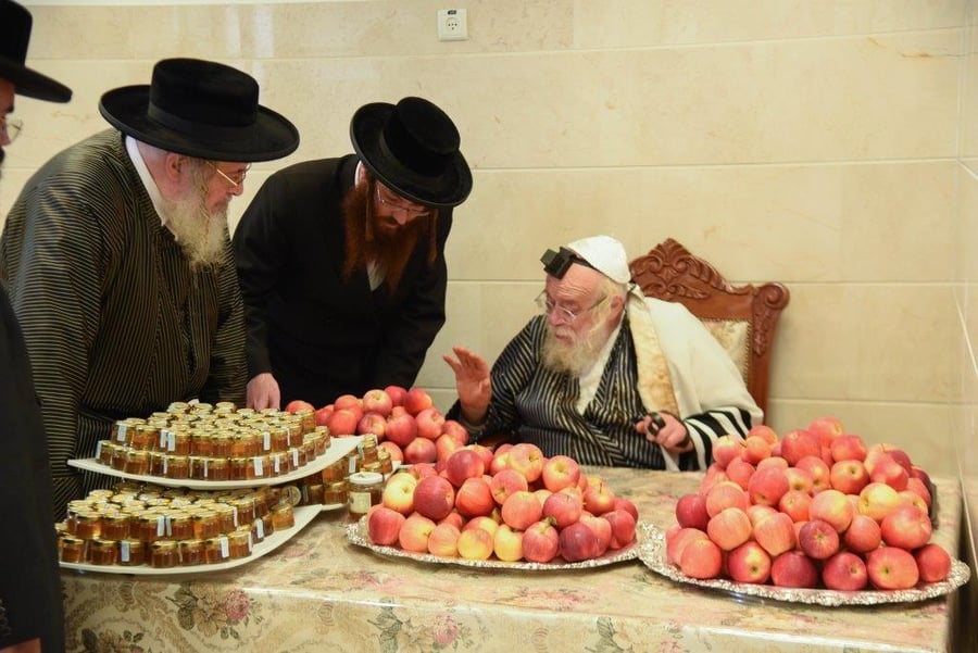האדמו"ר מתולדות אהרון העניק ליתומות תפוחים ודבש