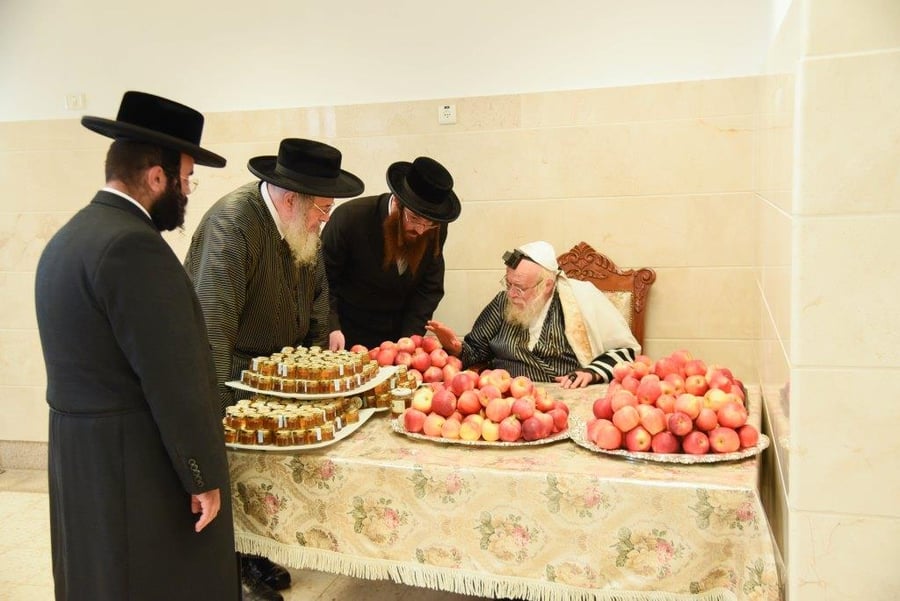 האדמו"ר מתולדות אהרון העניק ליתומות תפוחים ודבש