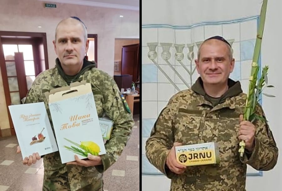 חיילי צבא אוקראינה היהודים עם סטים של ד' מינים מישראל
