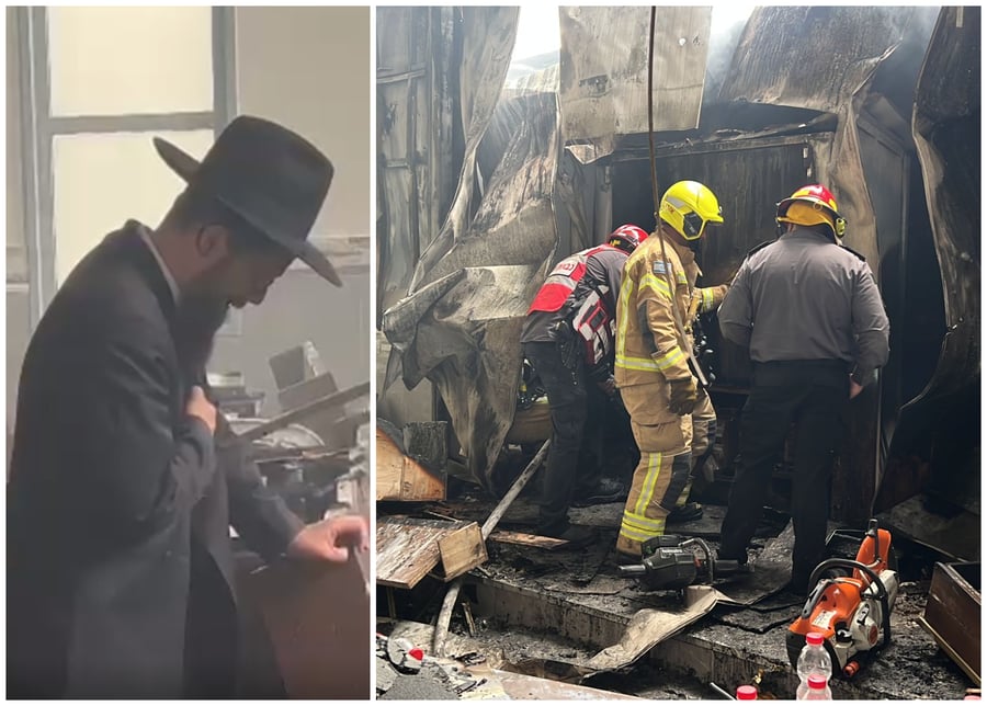 שריפה פרצה בבית הכנסת, ספרי התורה נלכדו בלהבות בזמן שהגבאי מירר בבכי