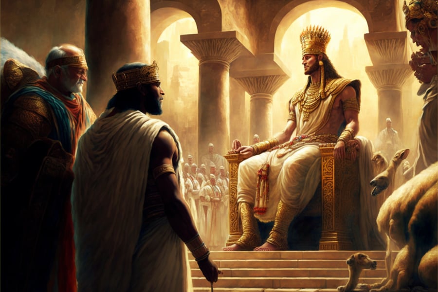 "ויקם מלך חדש על מצרים": פרעה החדש מוקף ביועציו