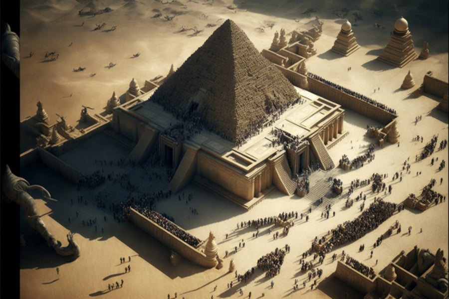 "מבט מהאוויר" על בניית הפירמידות